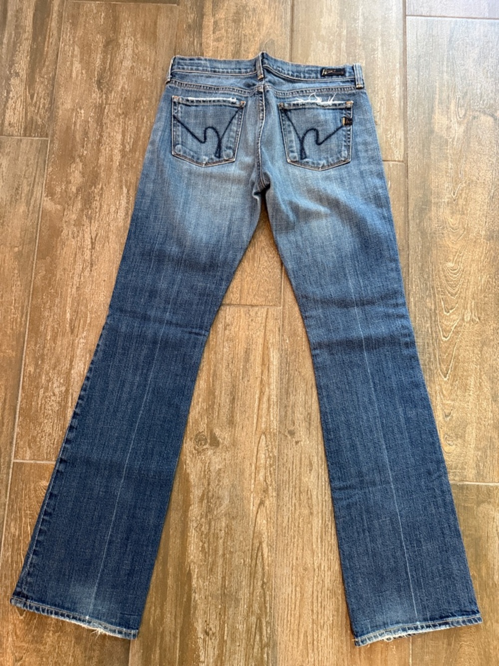 7 For All Mankind Kelly Stretch low Waist Bootcut Women's Blue Flare Jeans